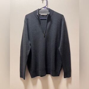 Raffi Men's Stylish Comfy Merino Wool Quarter Zip  Sweater, Sz XL/54, Charcoal